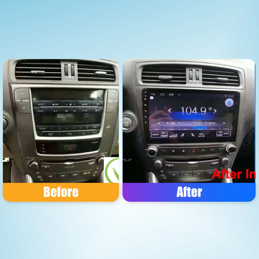 For LEXUS IS250 2005-2012 Car Radio 2Din Android Octa Core Car Stereo DVD GPS Navigation Player QLED Screen Carplay10.33 Inch