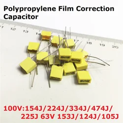 20PCS Polypropylene Film Capacitor 100V 154J100 224J100 334J100 474J100 225J100 63V 153J/124J/105J 0.15/0.22/0.33/0.47/1UF/15NF
