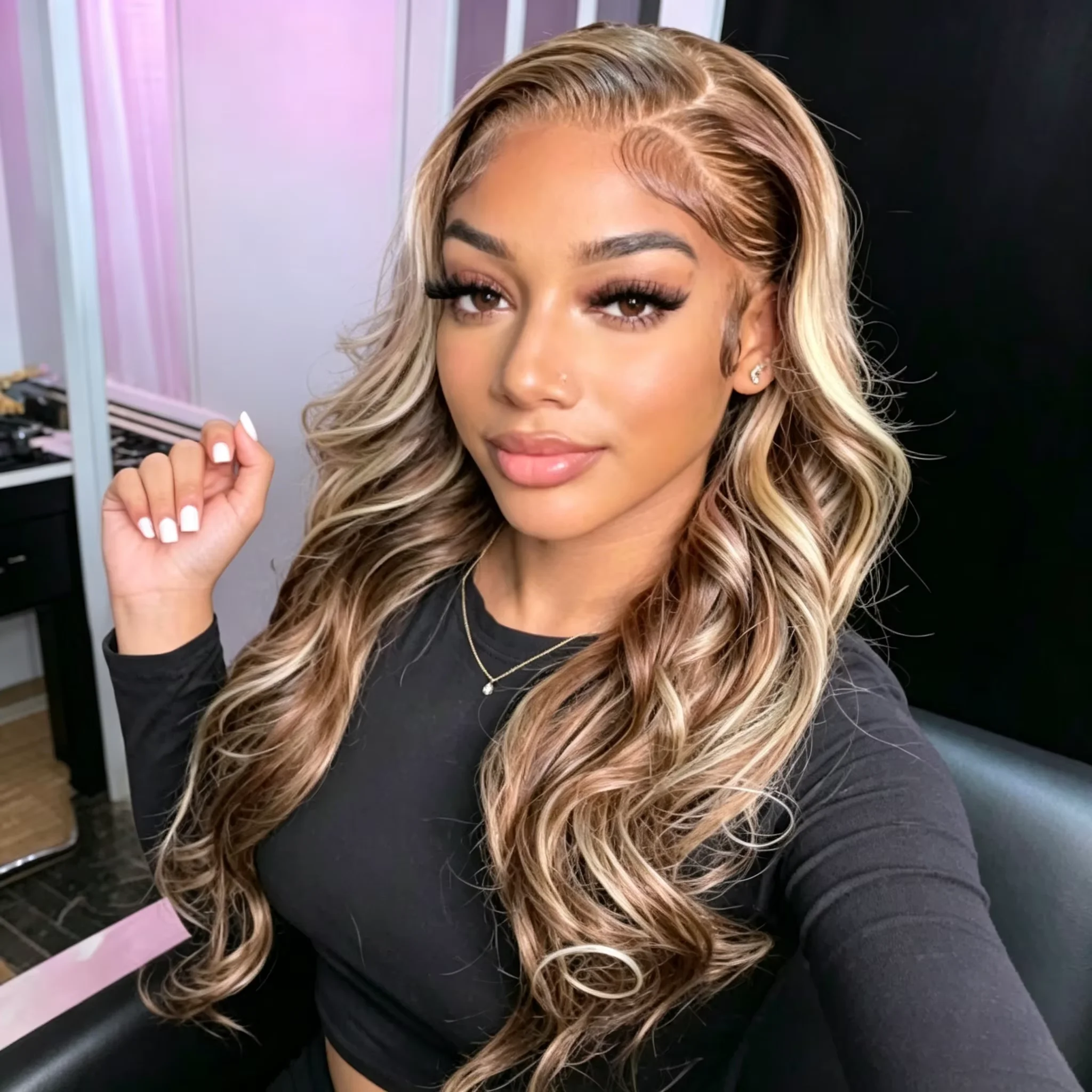 P4/27 Highlight Colored Body Wave Human Hair Lace Front Wig 13x4 13x6 HD Transparent Pre Plucked 200% Density Brazilian Remy Hair Long Wigs 30 40 Inches For Women