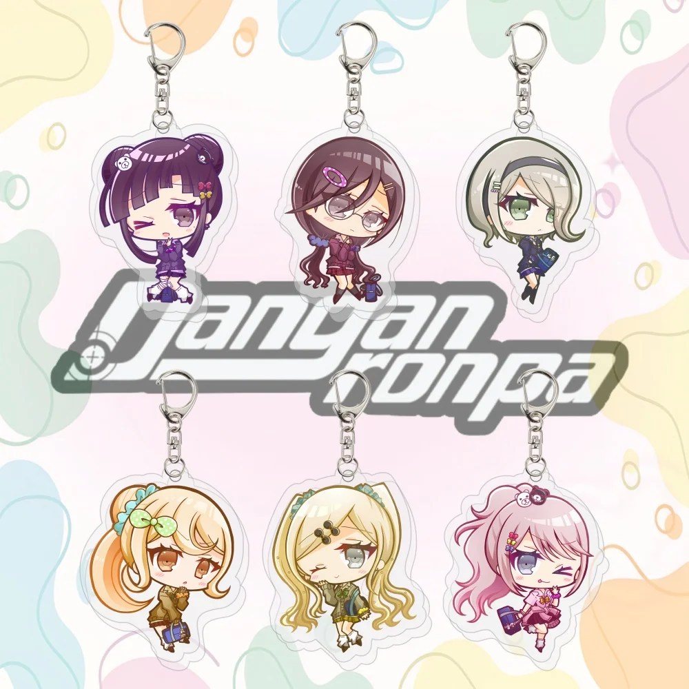 Chibi Danganronpa Acrylic Keychain Junko Enoshima Celestia Ludenberg Ibuki Mioda Maki Harukawa Anime Bag Pendant Keyring Toy