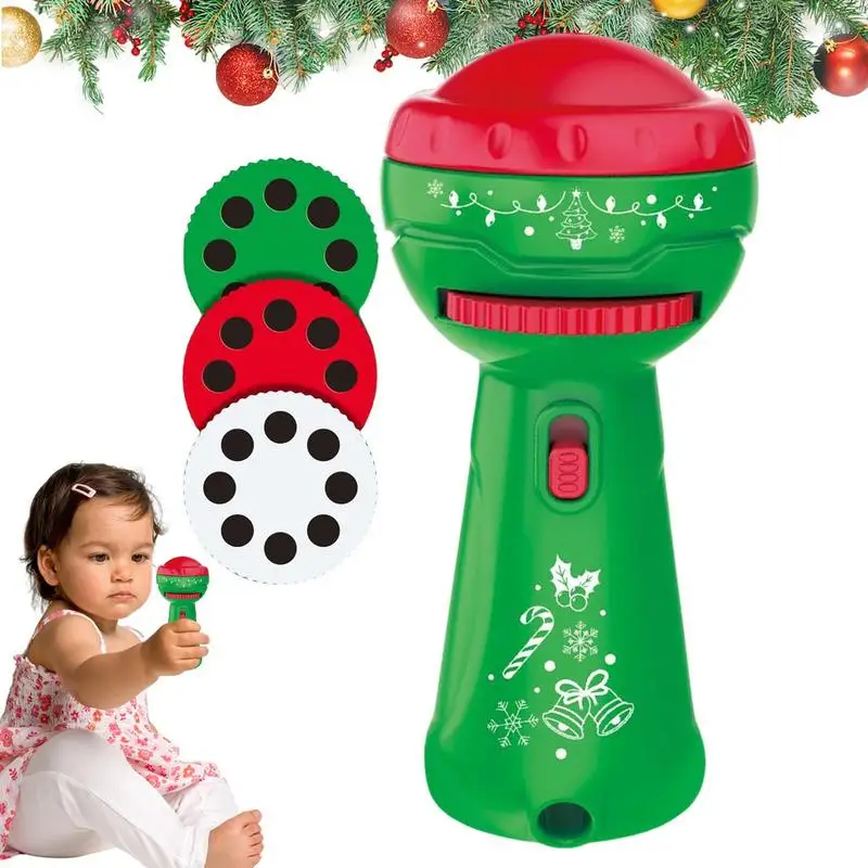 Kids Flashlight Projector Cognition Fun Torch 24 Christmas Patterns Flashlight Projector Bedtime Cognition Fun Torch Toys For