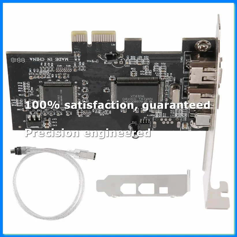 PCI-E PCI Express FireWire Card, IEEE 1394 Controller Card with Firewire Cable, for Video, Audio Transmission,Etc-A69M
