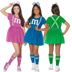 NEW Cheerleader Costume School Girl-Themed Top Halter Skirt With Socks Cosplay Carnival Party Fancy Dress