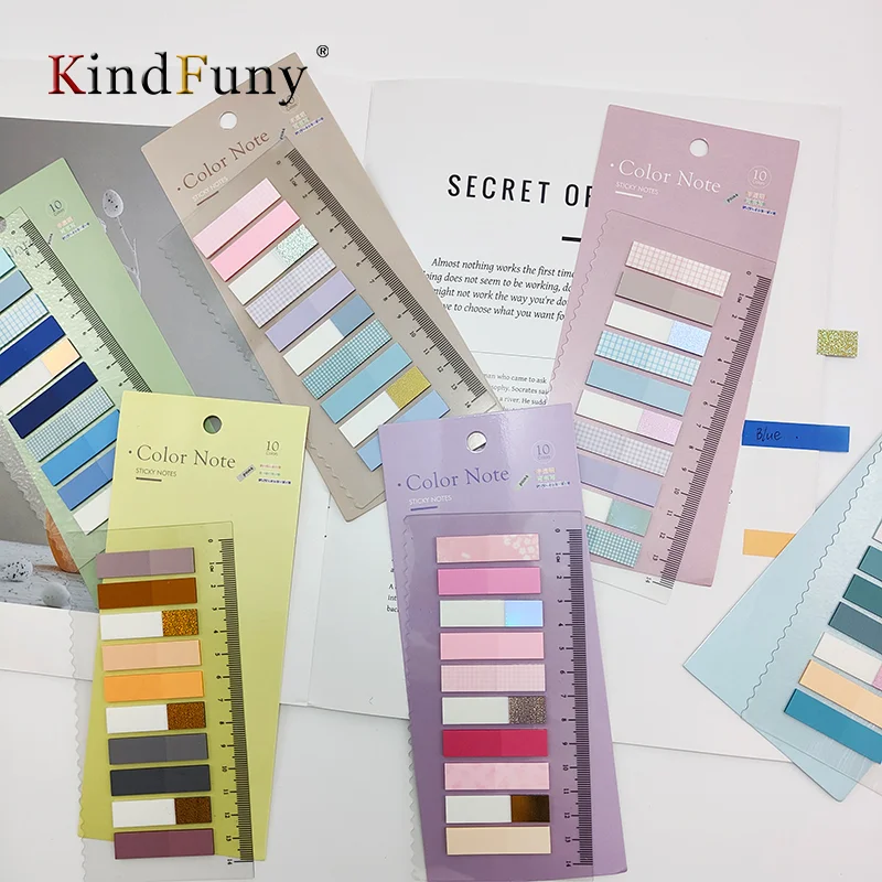 KindFuny 1200pcs Sticky Index Tabs Page Markers stationery Colored Book Tabs Sticky Notes Page Flags Index Tabs Annotation Tabs