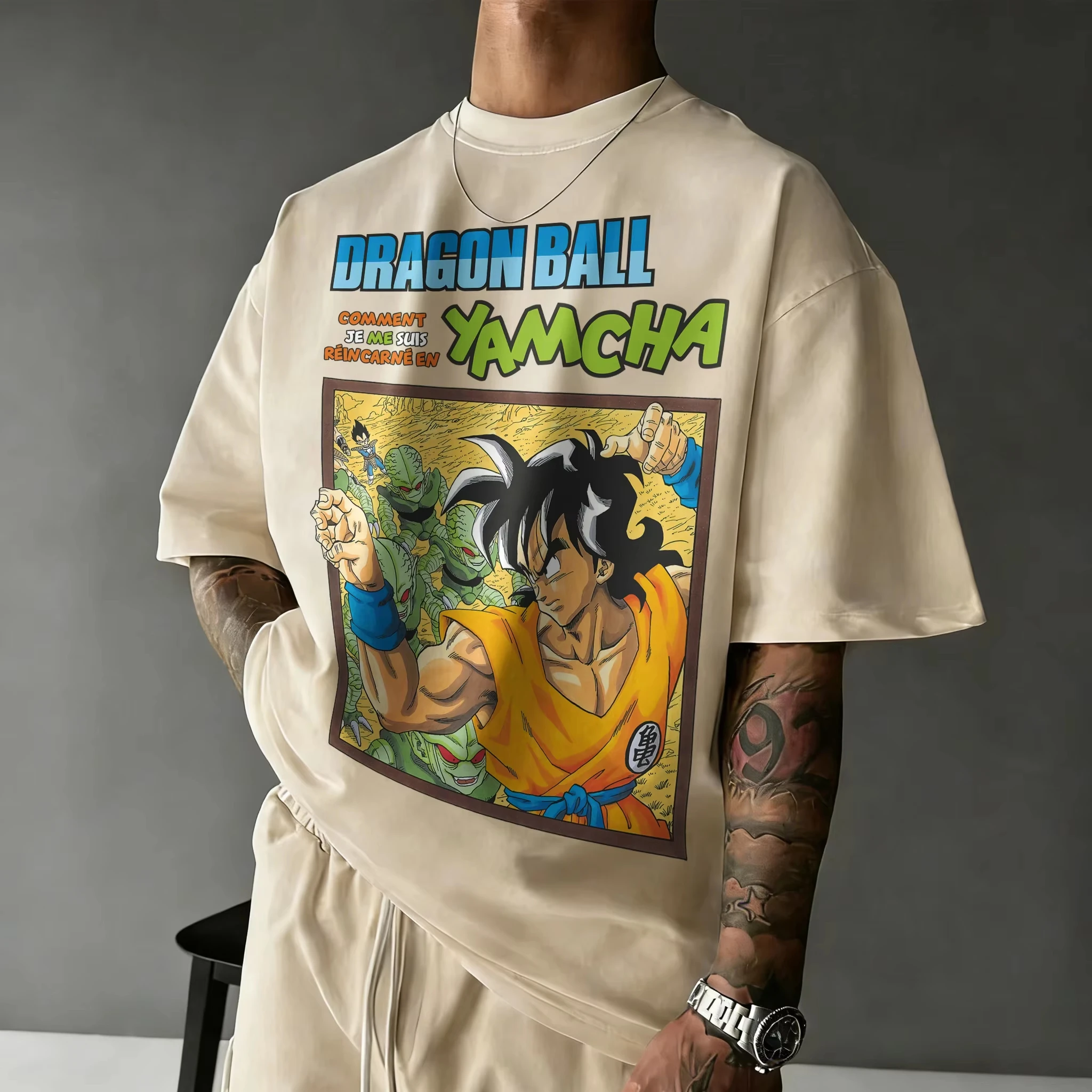 2026 New Summer Dragon Ball 40th Anniversary Yamcha Cotton Anime Printed T-shirt Casual Streetwear Unisex Y2k Ins