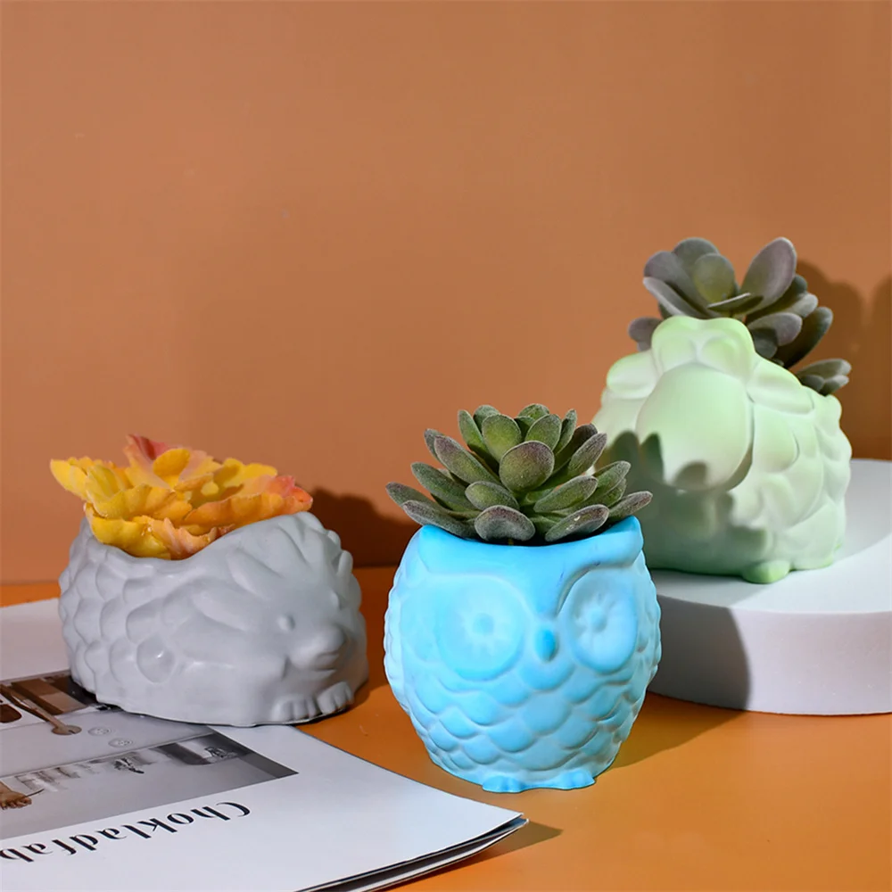 3d Animal Aromatherapy Candle Silicone Molds Diy Succulent Flower Pot Plaster Cement Mold Epoxy Resin Drop Glue Mould Home Decor