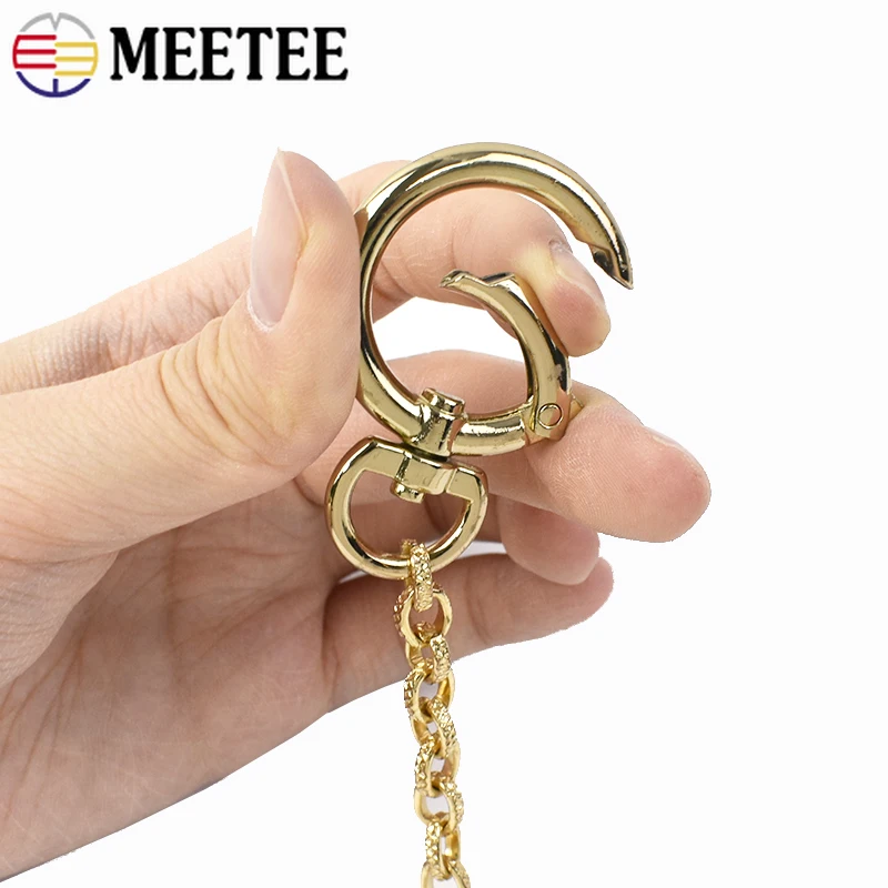 5/10/20Pcs Meetee 25mm Metal Spring O Ring Buckle Keychain Swivel Clasp Hook Bag Strap Connect Buckles DIY Hardware Accessories image 5
