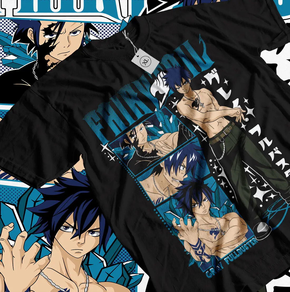 Gray Fullbuster Natsu T-shirt Fairy Tail Dragneel Girl Guild,Happy Gift Shirt cotton shirt