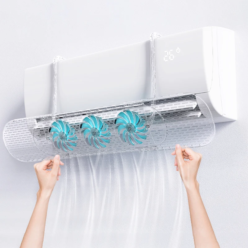 Scalable Air Conditioning Windshield Anti-Direct Household Air Deflector with Fan Office Hanging-type Air Deflector Baffle