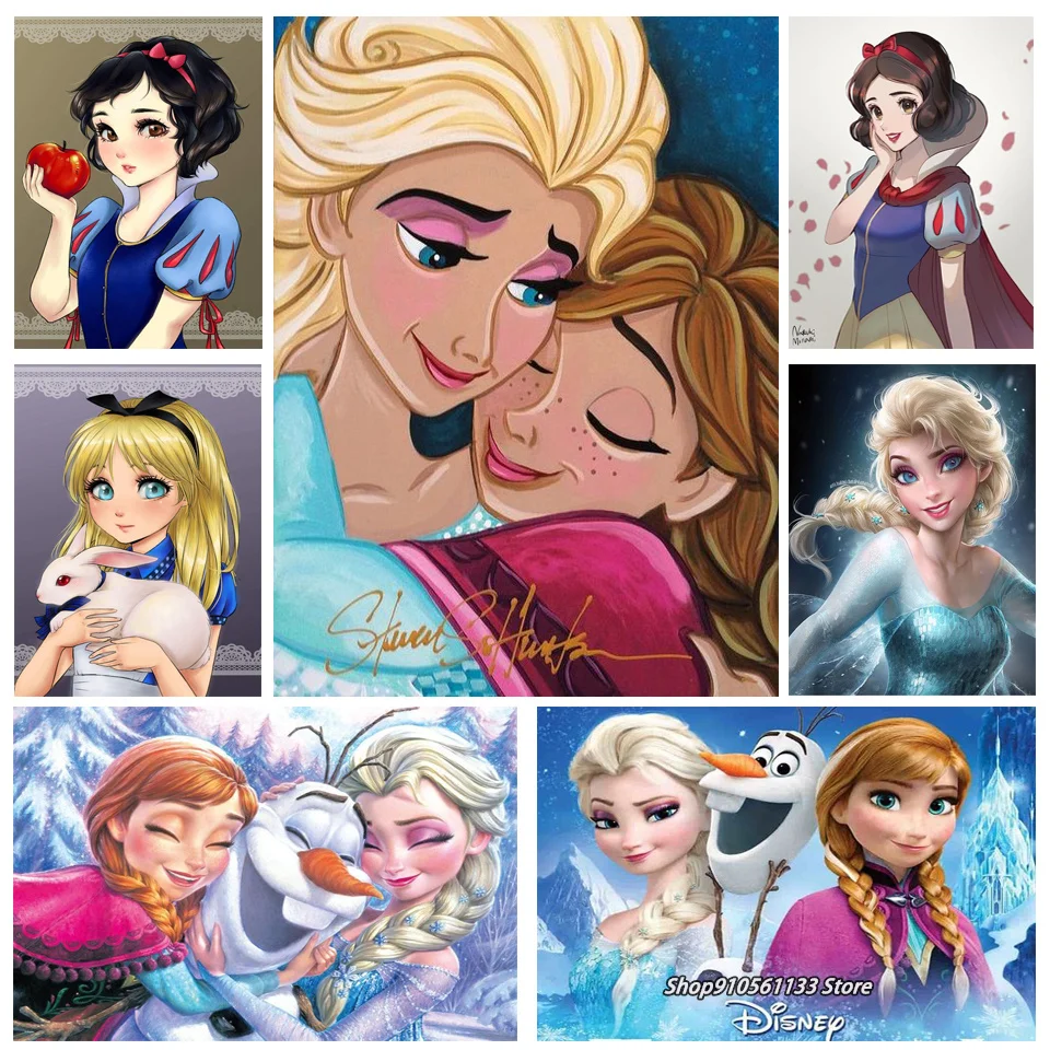 Disney Cartoon Frozen Princess Olaf Anna Elsa Diamond Painted cross Stitch kit embroidery crafts all-diamond home decor DSN138