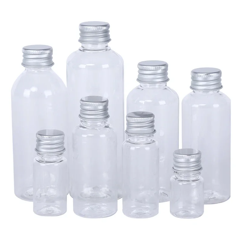 5/10/20/30/50/60/100/120/250/500ML Plastic Bottle with Aluminum Screw Cap Portable Travel Cosmetic Container for Lotion Creams