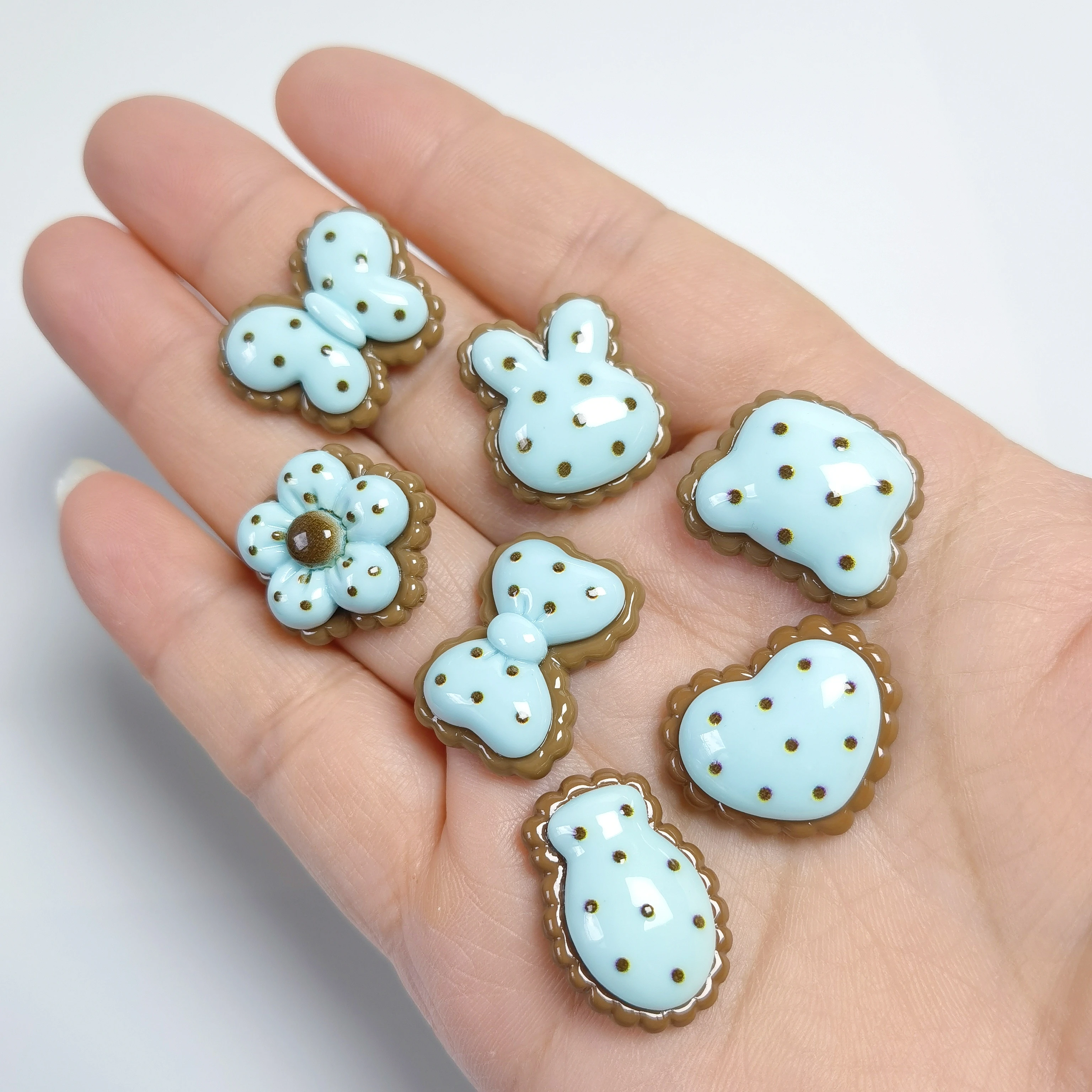 Cartoon Rabbit Heart Bowknot Flower Resin Pendants DIY Jewelry Making Supplies Keychain Earrings Necklace Art Accessories