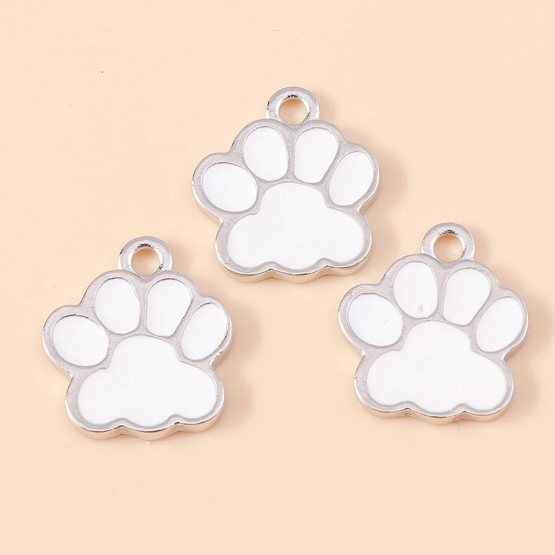 20 Stück Cartoon-Tier-Hunde-Anhänger, Emaille-Pfotenabdruck-Charms für Schmuckherstellung, Ohrringe, Halsketten, Armbänder, DIY-Geschenke – Detail 9