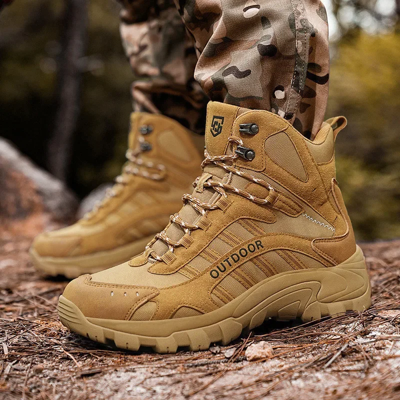 

High-quality Fashion Hiking Boots for Men Platform Waterproof Boots Size 48 Outdoor Tactical boots Men Botas Senderismo Hombre