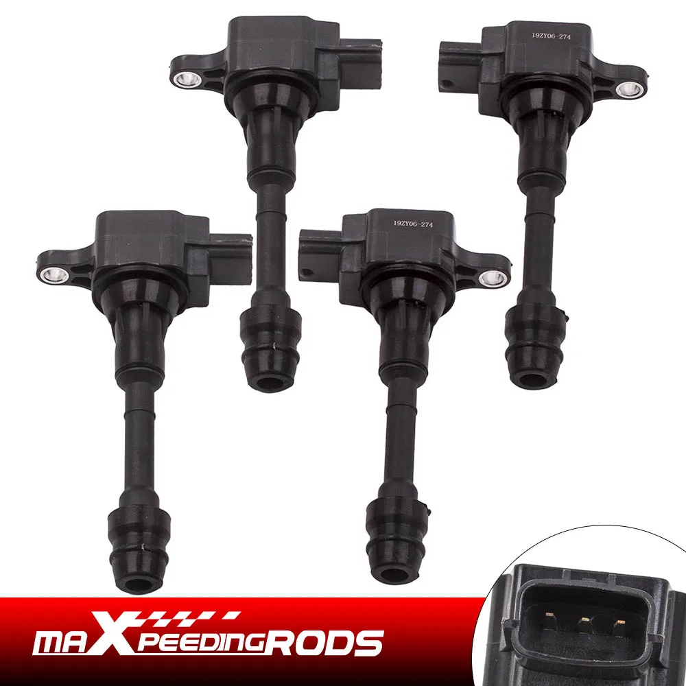 4PCS QR25DE Ignition Coil Boots Cap fit for Nissan  X-Trail Xtrail 01-09 T30 T31 2.5L QR25DE 22448-8H300