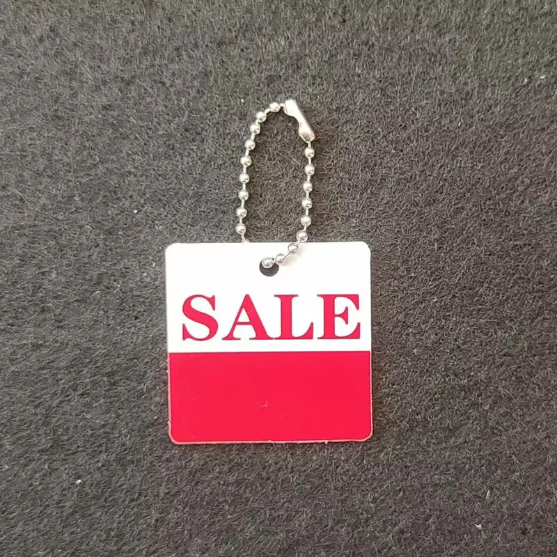 100pcs Red Sale Sign For Shoes Bags Clothes Retailing Store Merchandise Promotion Plastic Card Price Tag Shelf Talker Label