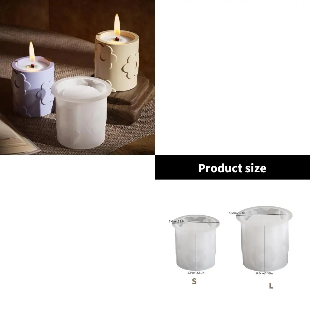 Cup Molds Flower Pattern Jewelry Making Tool Jar Mold Handmade Craft Supplies Silicone Texture for Candle