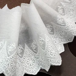 Caldo cotone ricamato abbigliamento bianco tessuto di pizzo 9.5cm di larghezza cucito fai da te Trim matrimonio Applique nastro collare panno Guipure Decor