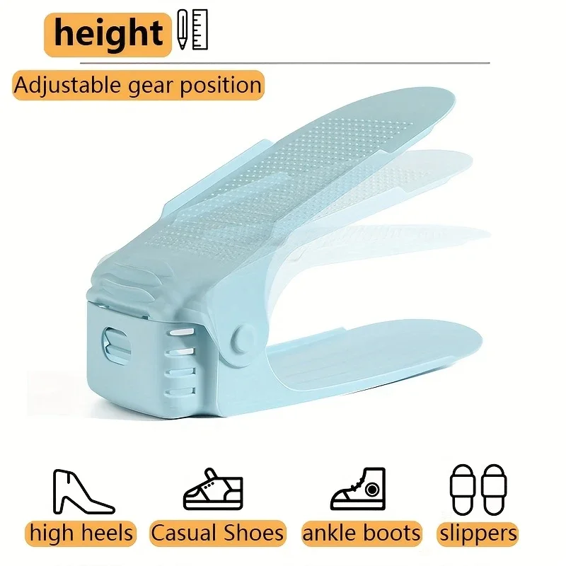 7/100 Stück modernes Schuhregal, Schuhaufbewahrungsregal, doppelschichtig, integriertes, verstellbares Kunststoff-Schuhregal für Zuhause und Wohnzimmer – Detail 7