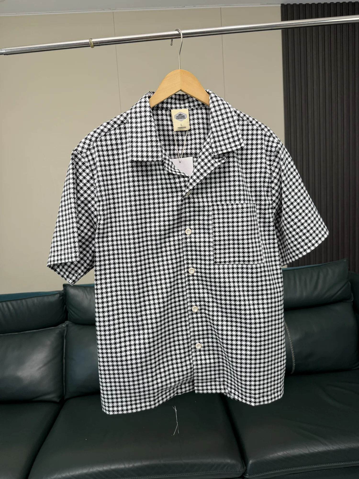 

Style Cuban Collar Short Sleeve Plaid Shirt Men's Summer Casual Fashion Breathable Loose Fit City Youth Daily Wear