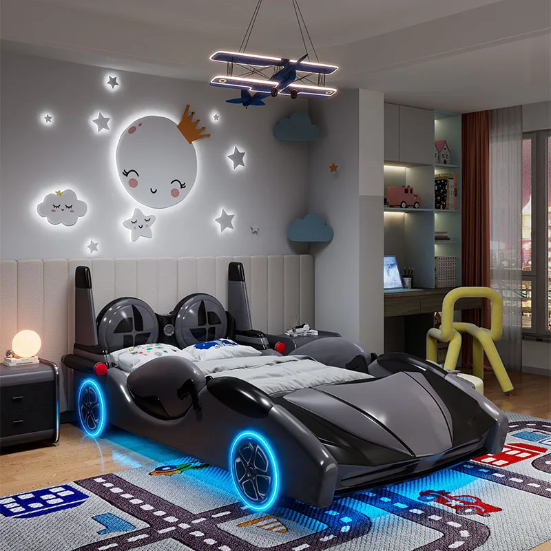Children's bed boy Internet celebrity with guardrail bedroom student cartoon single