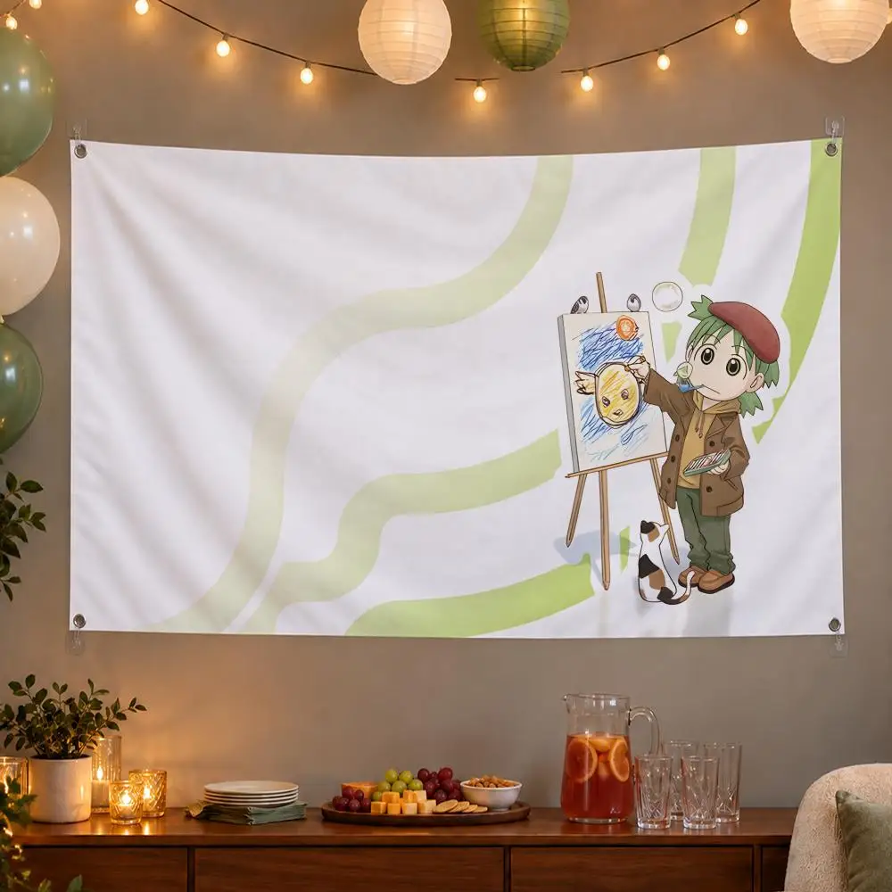 Cute Manga Yotsuba&! Flags Wall Hanging Banner Indoor Outdoor Party Home Wall Decor Backdrop