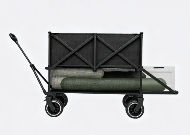 Wholesale Adjustable Foldable Shopping Camping Cart Aluminum Alloy Uprights Four-Wheel 8-inch 200kg Load Bearing Extra Large view 2