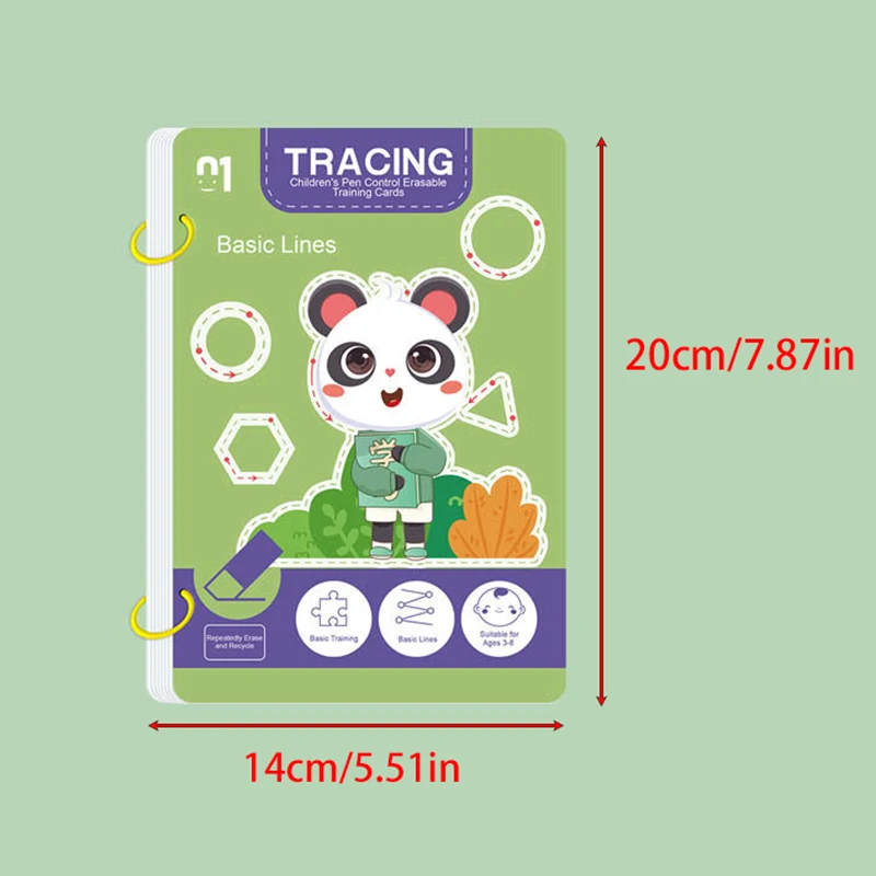 مجموعة كتب الممارسة السحرية القابلة لإعادة الاستخدام مكونة من 32 صفحة | تطوير الدماغ الشامل وتدريبات الكتابة ودليل تعليم الرسم | #2