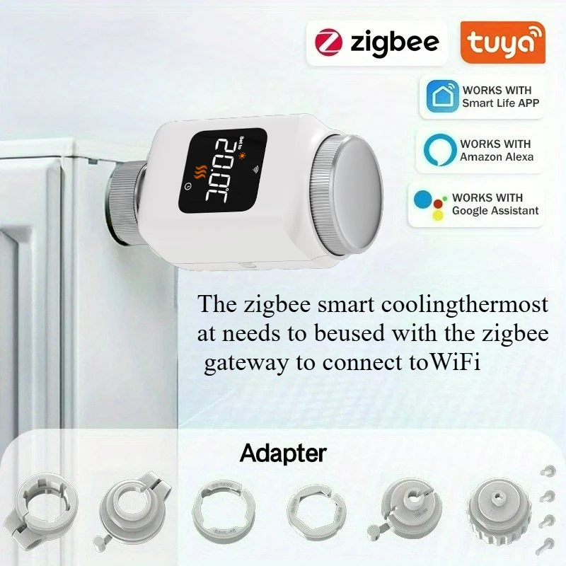 

Tuya TRV Zigbee Thermostat Smart Home App Control Smart Thermoregulator Supports Alexa And Google Home Assistant