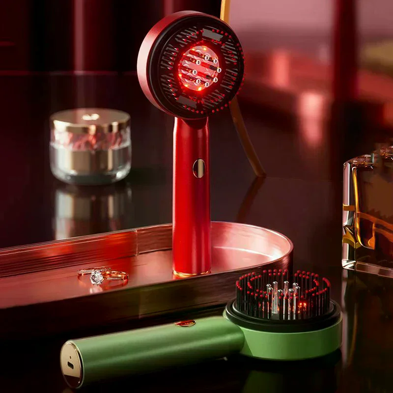 

Electric Vibration Massage Comb Red Light Therapy Hair Growth Massage Scalp Brush Anti Hair Loss Liquid Oil Applicator Hair Care