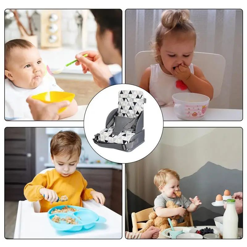 Kursi Booster untuk anak-anak, kursi makan dapat dilipat, bantal untuk mengangkat tinggi kursi, antiselip, tikar pendukung anak-anak untuk makan di rumah dan perjalanan