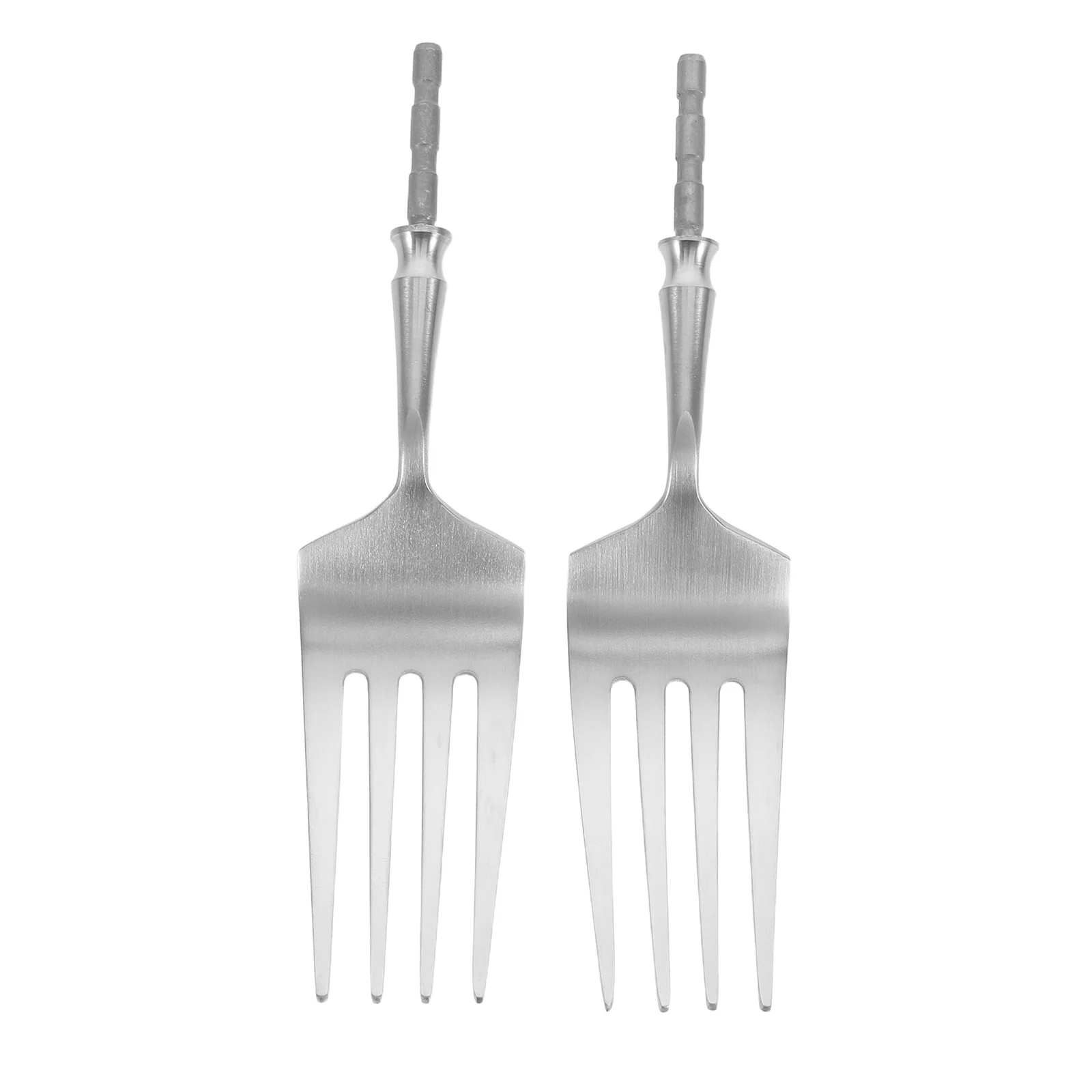 

2Pcs Cutlery Replacement Insert Detachable Stainless Steel Fork Head for Table Dinner Salad Flatware DIY Dishwasher Safe Western