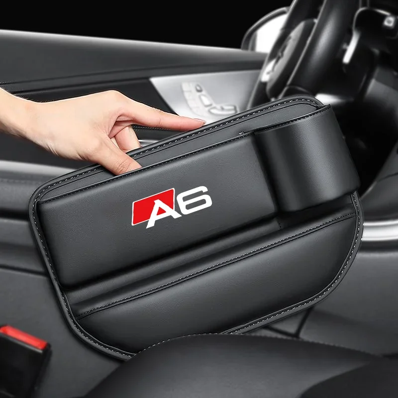 Scatola di immagazzinaggio delle fessure del seggiolino auto in pelle per Audi A1 A3 A4 A5 A6 A7 A8 Q3 Q7 Q8 TT Auto Seat Organizer Gap Slit Filler Holder Side