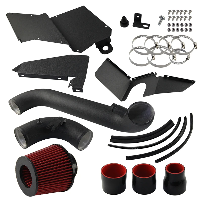 

High Flow Cold Air Intake Kit Fits VW MK6 GTI Golf Jetta Passat Audi TT A3 1.8T 2.0T Engine EA888.1 and EA888.3 Air Filter Black