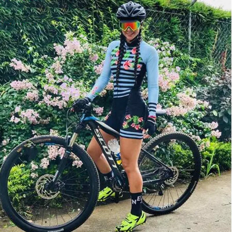Women's Long-Sleeved Little Monkey GEL Cycling Suit 20D One-Piece Competition Set - Professional Cycling Work Clothing