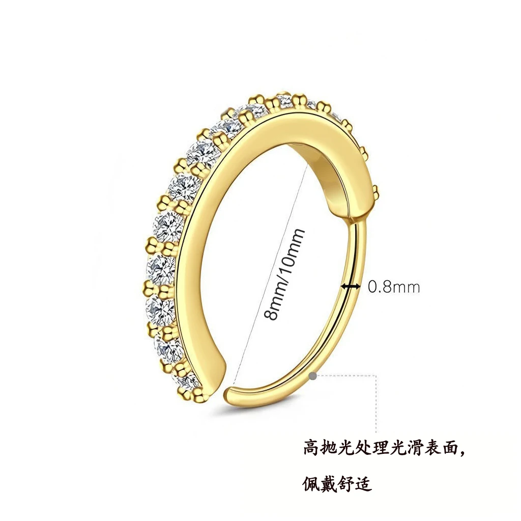 Dropshipping 1Pc Minimalist Flat Edge Nose Hoop Ring 316L Stainless Steel Low Allergy Daith Helix Ear Piercing Jewelry