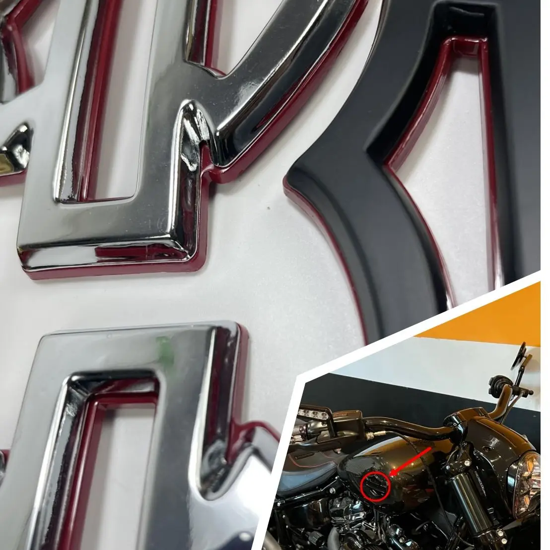 Motorcycle Fuel Tank Metal Sticker Emblems Badges For Harley XL883 XL1200 X48 Fat bob ROAD KING BREAKOUT LOW RIDER DYNA