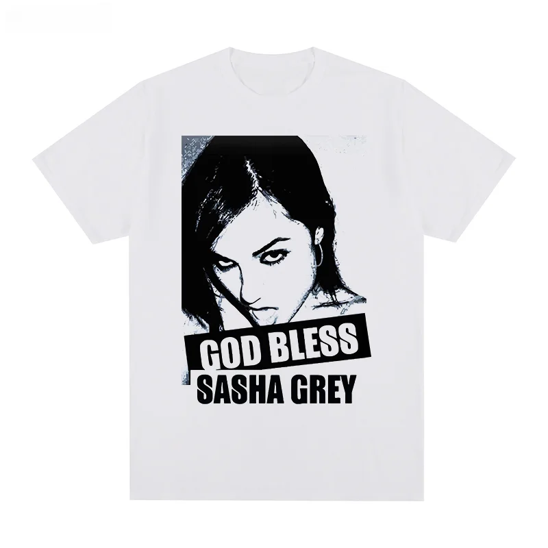 Sasha Grey Vintage God Bless T-shirt Cotton Men T Shirt New TEE TSHIRT Womens Tops