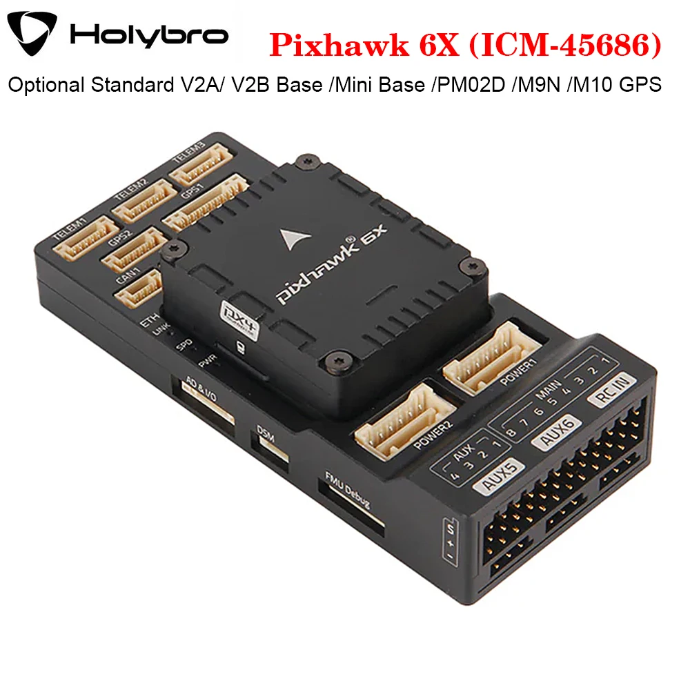 Holybro Pixhawk 6X Autopilot H753 Flight Controller With Standard V2A/ V2B Base /Mini Base /PM02D /M9N /M10 GPS for RC FPV Drone - image 1 of 6