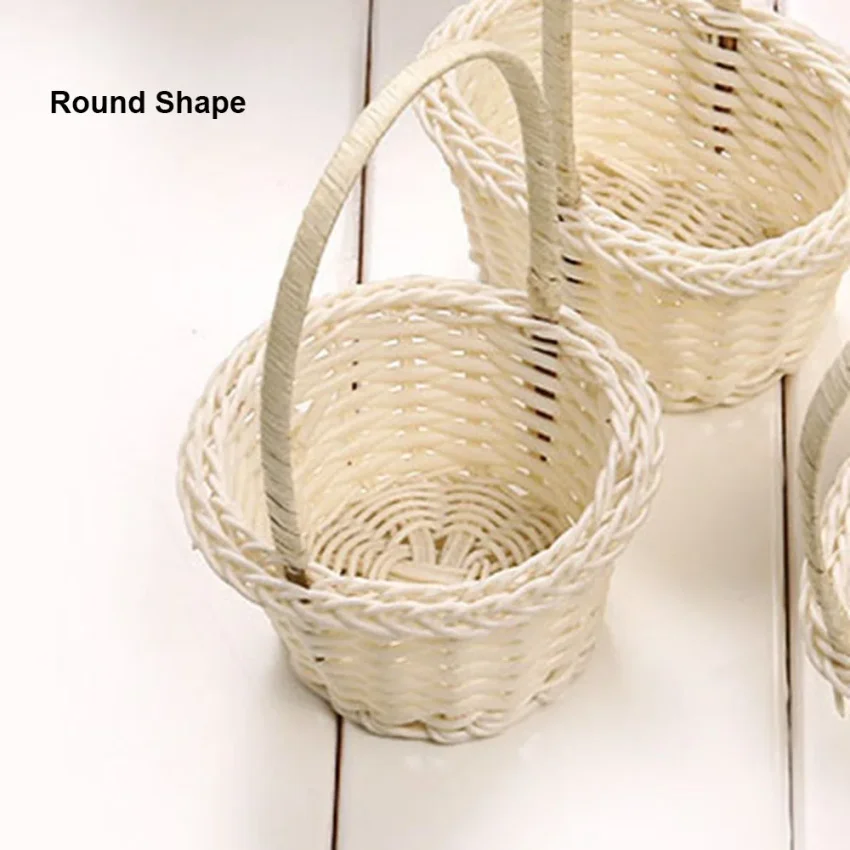 

Beautiful Hand Made Flower Storage Basket Hand-Woven 3 Shapes Wicker Flower Basket Storage Baskets For Plant Home Wedding