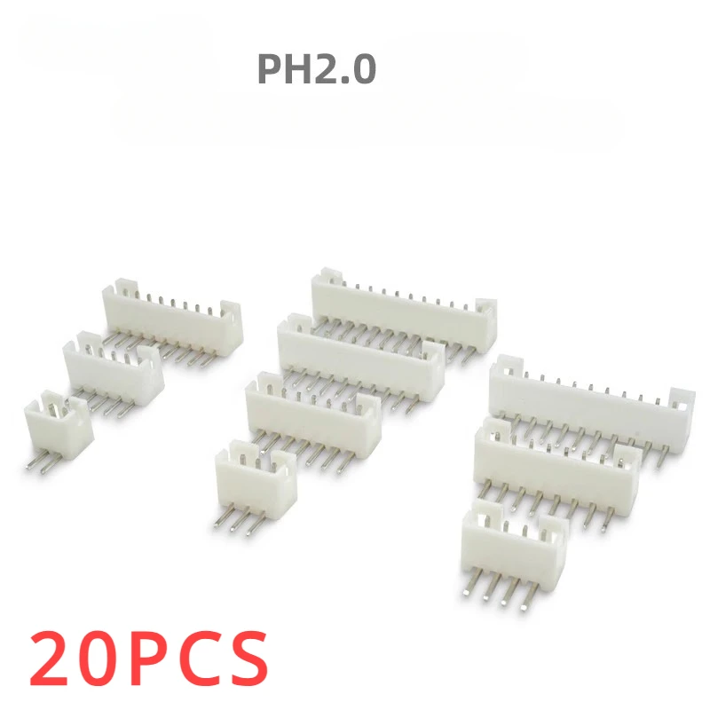 

20Pcs/lot Ph2.0 MM Connector with Buckle 2/3/4/5/6/7/8/9/10Pin Male Socket Straight Pin/2.0MM Header Curved Needle Connectors