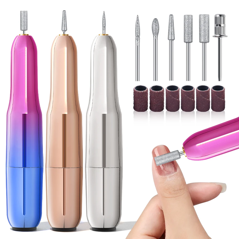 آلة حفر الأظافر الكهربائية USB ملف الأظافر طاحونة القلم لمسمار الفن مانيكير باديكير تلميع عدة مناسبة لملف الأظافر #1