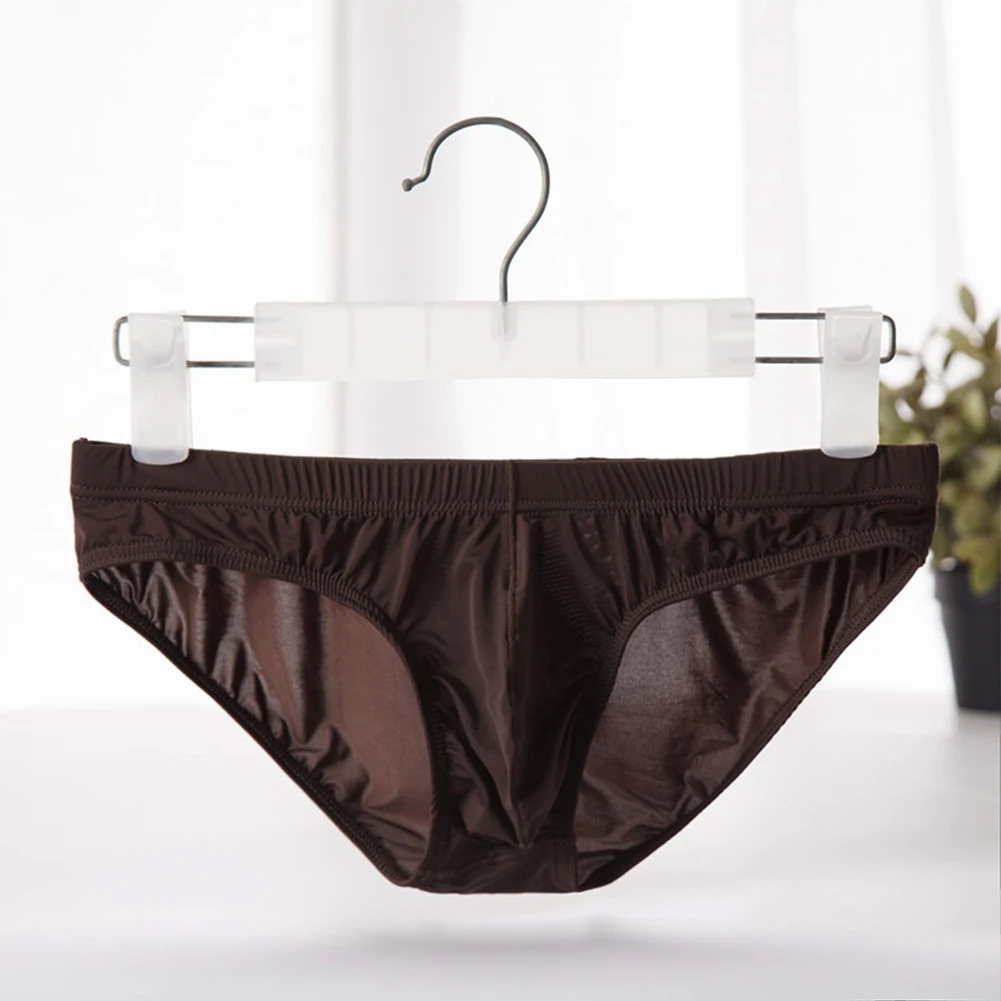 

1pc Breathable Mens Briefs Bikini Sexy Ice Silk Panties Transparent Thin Bulge Pouch Underwear Man Lingerie