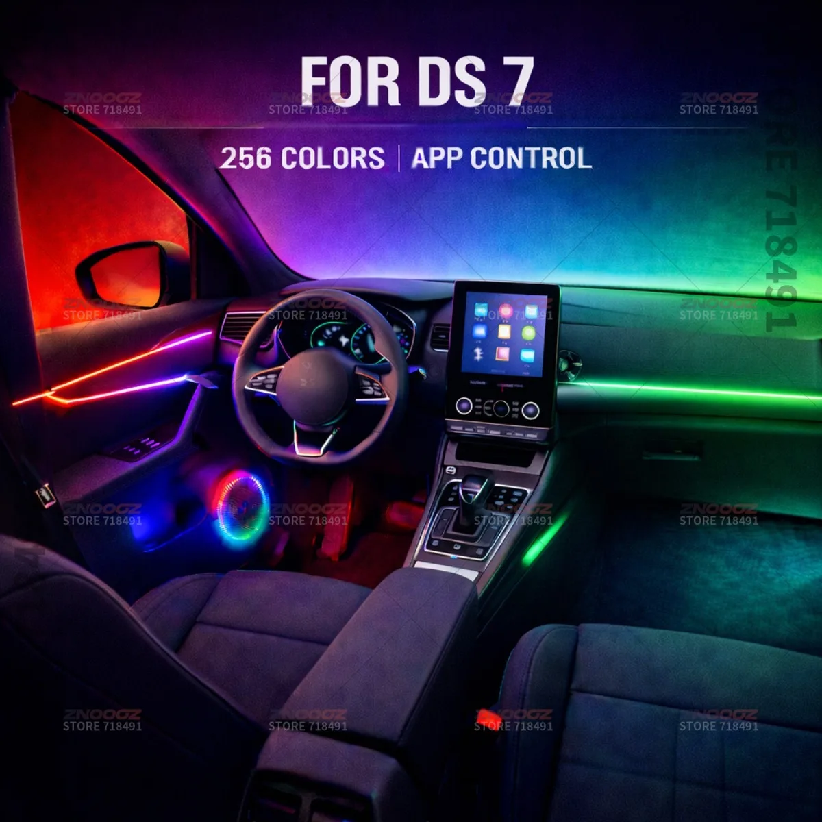 

22in1 RGB Car Interior Acrylic Car Ambient Lights RGB Hidden Acrylic Strip Decoration Atmosphere Accessories For DSAutomobiles 7