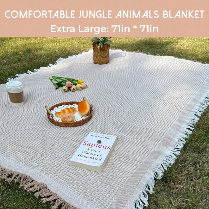 1pc Ins style Picnic Blanket, Beach Blanket, Soft & Foldable Outdoor Mat - Essential for Spring and Summer Camping, Parties