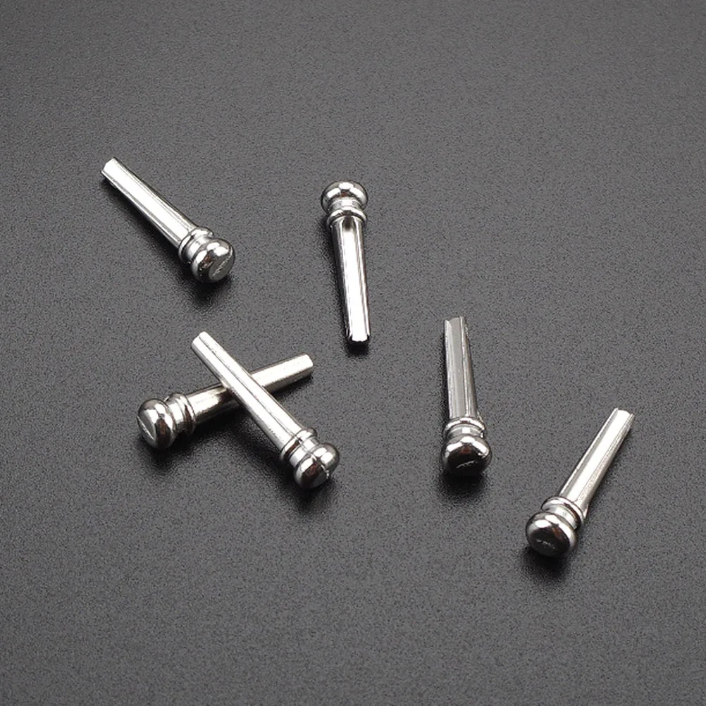 

6pcs Bridge Pegs Metal String Nails Replacement For Acoustic Guitar Durable Tuning Stable Sound Guitar Accessories