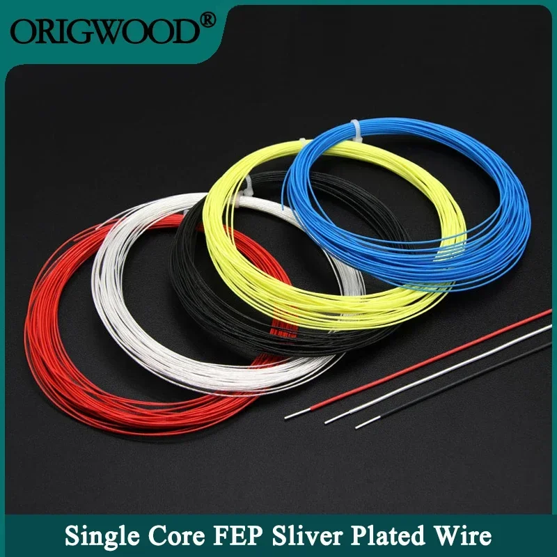 

2/5/10/20/50M Single Core PTFE Wire FEP Insulation Silver Plated High Purity OFC Copper Cable HiFi Audio Speaker Headphone Line