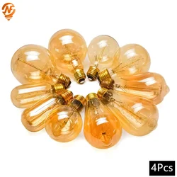 4Pcs Retro Edison Light Bulb E27 220V 40W Vintage Industrial Decor Filament Bulb Lamps A19 ST64 T10 T45 T185 T225 G80 G95 G125