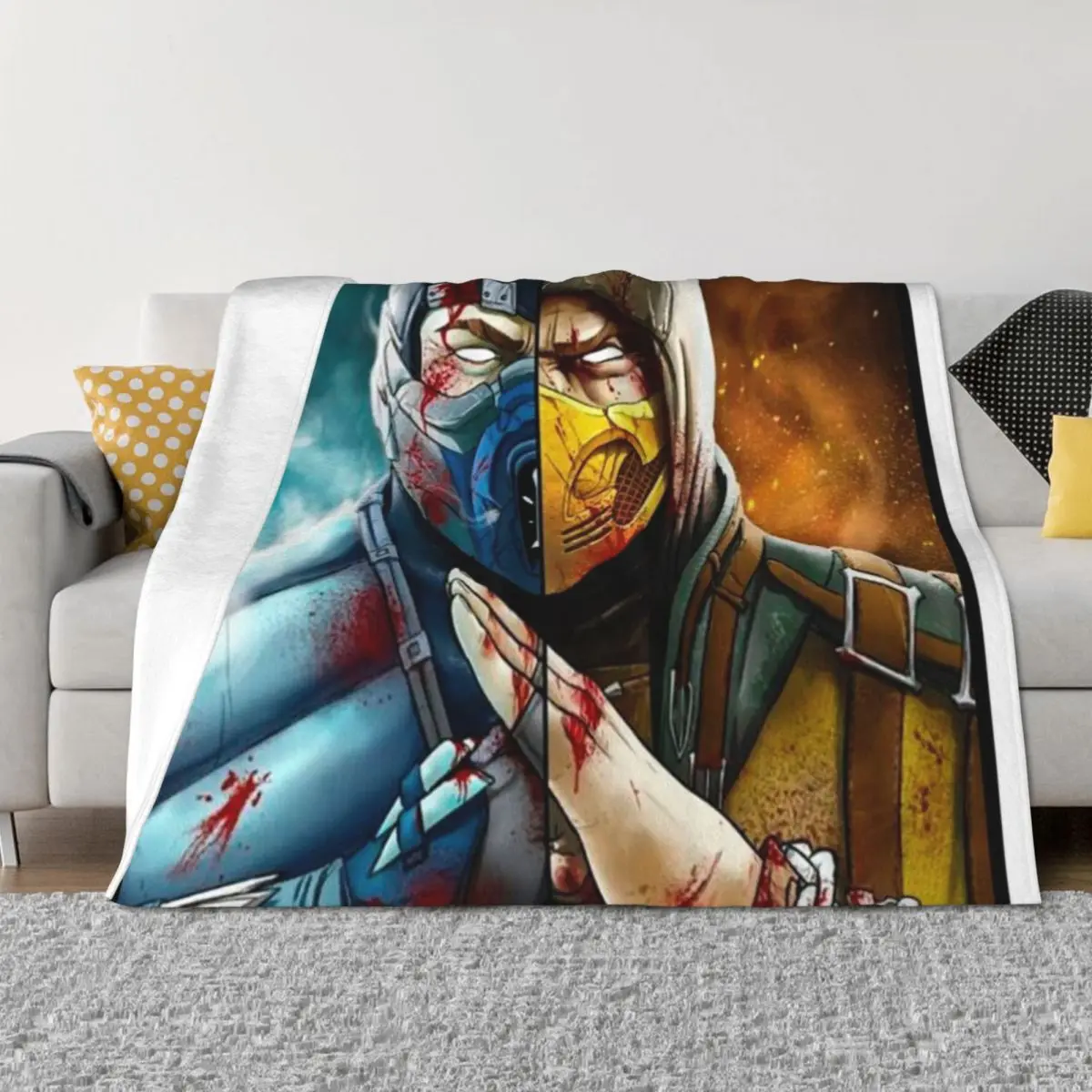 

Mortal Kombat Mortal Enemy Throw Blanket Cute Plaid Hair Comforter Giant Sofa Blankets