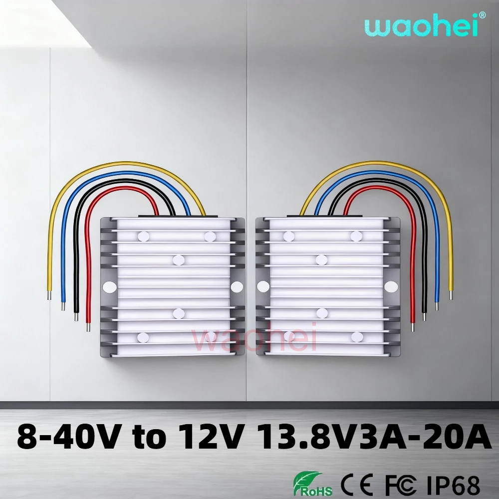 

8-40V to 12V 13.8V 3A-25A DC DC Step down Converter Voltage Regulator Automotive Reducer Module Car Power Supply Transformer CE